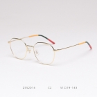 ZS52014 Metal alloy retro optical frame with color temples
