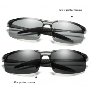 8177-1 AL MG  alloy the whole day photochoromic polarized sunglasses,Light grey to dark grey