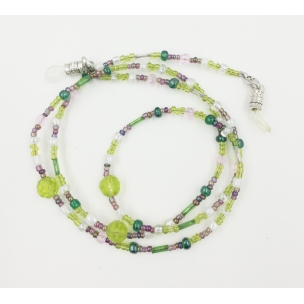 D023 Glass+acrylic bead glasses chain