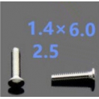 2.5*1.4*6.0 Stainless steel round head rimless frame screws,temple screws