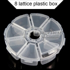 JH017 8 grid round plastic accessory storage box for nose pads,screws etc,