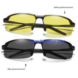 A3043-6  AL-MG alloy the whole day photochoromic polarized sunglasses,yellow ninght vision to dark grey
