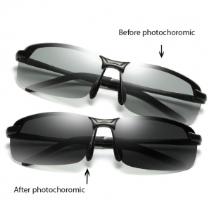 A3043-5 The whole day photochoromic polarized sunglasses,nickel free alloy,Light grey to dark grey