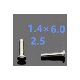 2.5*1.4*6.0 Stainless steel round head rimless frame screws,temple screws