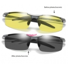 8177-2 AL MG  alloy the whole day photochoromic polarized sunglasses,Night vision to grey