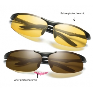 8003-1 AL MG alloy the whole day photochoromic polarized sunglasses,Night vision to brown